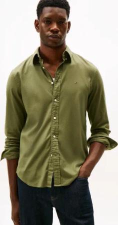 Tommy Hilfiger Langarmhemd FLEX FLANNEL SOLID SHIRT Regular fit