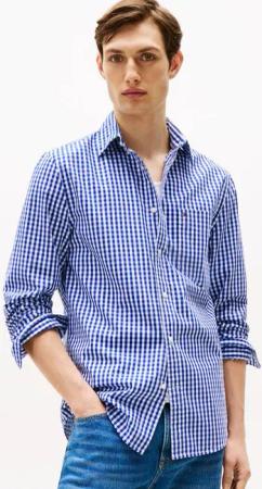 Tommy Hilfiger Langarmhemd FLEX POPLIN GINGHAM SHIRT