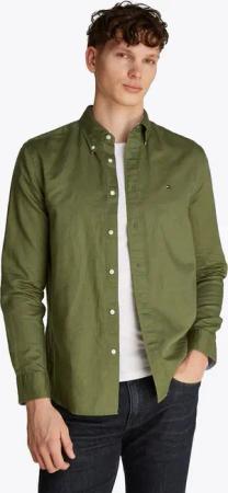 Tommy Hilfiger Langarmhemd LINEN BLEND SOLID Regular Fit SHIRT mit Button-down-Kragen