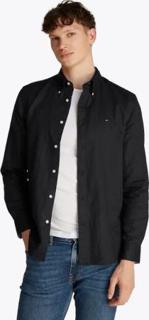 Tommy Hilfiger Langarmhemd LINEN BLEND SOLID Regular Fit SHIRT mit Button-down-Kragen