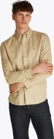 Tommy Hilfiger Langarmhemd "LINEN BLEND SOLID Regular Fit SHIRT" mit Button-down-Kragen