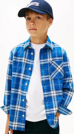 Tommy Hilfiger Langarmhemd "TOMMY GRAPHIC CHECK SHIRT" Kinder bis 16 Jahre, Druck