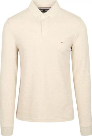Tommy Hilfiger Longsleeve Polo Melange Ecru - Größe M