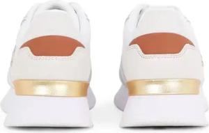 Tommy Hilfiger Low-Top Sneaker - White Leather Sneakers With Suede Details And Gold - Gr. 36 (EU) - in Weiß - für Damen
