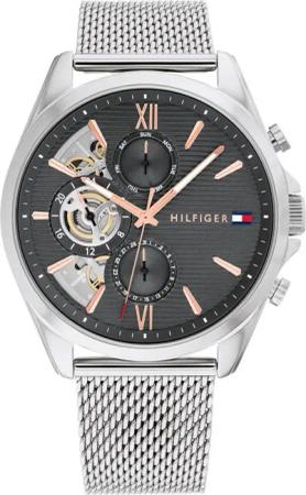 Tommy Hilfiger Multifunktionsuhr BAKER 1710646, Quarzuhr, Armbanduhr, Herrenuhr, Edelstahlarmband, analog, Tag