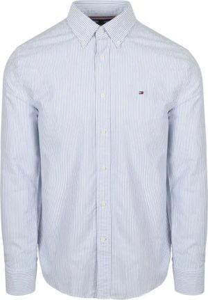 Tommy Hilfiger Oxford Hemd Streifen Hellblau  - Größe XL