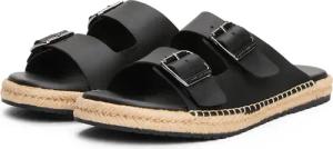 Tommy Hilfiger Pantolette "FLEX JUTTE HILFIGER LTH SANDAL", Sommerschuh, Schlupfschuh mit Ziernähten