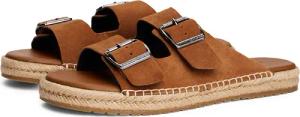 Tommy Hilfiger Pantolette "FLEX JUTTE HILFIGER SUEDE SANDAL", Sommerschuh, Schlupfschuh mit verstellbaren Schnallen