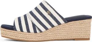 Tommy Hilfiger Pantolette "NAUTICAL STRIPES ESPADRILLE MULE", Keilabsatz, Sommerschuh im modischen Streifen-Look