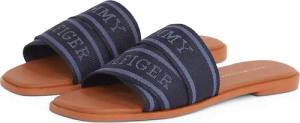 Tommy Hilfiger Pantolette "TOMMY HILFIGER WEBBING MULE", Blockabsatz, Sommerschuh, Bequemschuh, Flats mit Logoschriftzug