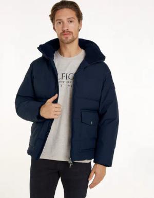 Tommy Hilfiger Parka ROCKIE UTILITY HOODED JACKET Winterjacke, Outdoorjacke Abnehmbare Kapuze mit Kordelzug, 2-Wege-Reiß