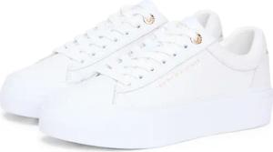 Tommy Hilfiger Plateausneaker "TH FOXING PLATFORM LEATHER", Freizeitschuh, Halbschuh, Schnürschuh, weiche Schaftrand-Polsterung