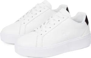 Tommy Hilfiger Plateausneaker "TH PLATFORM COURT SNEAKER", Freizeitschuh, Halbschuh, Schnürschuh, Kontrastbesatz an der Ferse