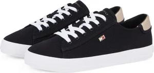 Tommy Hilfiger Plateausneaker "VULC CANVAS LACE UP SNEAKER", Freizeitschuh, Halbschuh, Schnürschuh, in schmaler Form