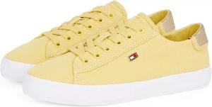 Tommy Hilfiger Plateausneaker "VULC CANVAS LACE UP SNEAKER", Freizeitschuh, Halbschuh, Schnürschuh, in schmaler Form