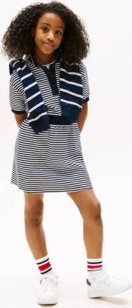 Tommy Hilfiger Polokleid POLO STRIPE DRESS SS für Kinder bis 16 Jahre, mit Polokragen