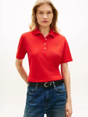 Tommy Hilfiger Poloshirt "1985 Regular Fit Pique Premium Polo" Logo-Stickerei, mit Seitenschlitzen