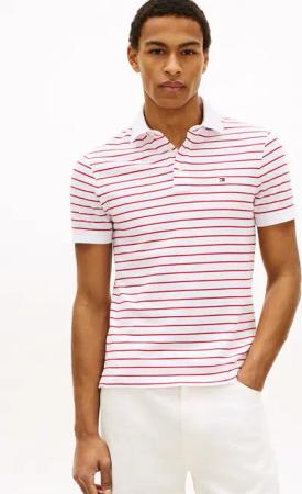 Tommy Hilfiger Poloshirt "1985 SLIM POLO" Markenstickerei, aus Baumwoll-Piqué