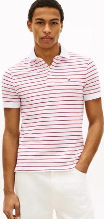 Tommy Hilfiger Poloshirt 1985 SLIM POLO Markenstickerei, aus Baumwoll-Piqué