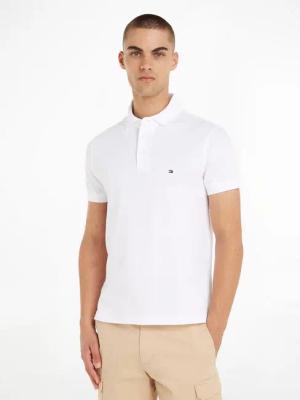 Tommy Hilfiger Poloshirt 1985 SLIM POLO mit Stickerei und Piqué-Qualität unifarben, casual, slim fit, Baumwollmix, Polokragen