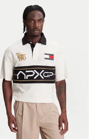Tommy Hilfiger Poloshirt F1 Movie Race Day MW0MW41393 Écru Relaxed Fit