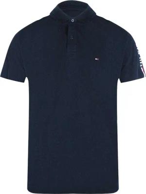 Tommy Hilfiger - Poloshirt für Herren, Ärmel mit Streifen (Dunkles Marineblau)
