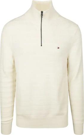 Tommy Hilfiger Pullover Halfzip Structure Ivory  - Größe L