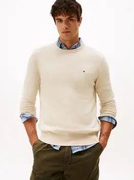 Tommy Hilfiger  Pullover MW0MW28046 PIMA ORG CTN CASHMERE-HGF HEATHERED OATMILK