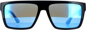 Tommy Hilfiger Rectangle Mens Matte Blue Blue Mirror Sonnenbrillen
