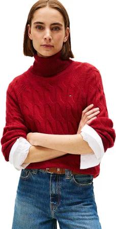 TOMMY HILFIGER Rollkragenpullover  rot | XL