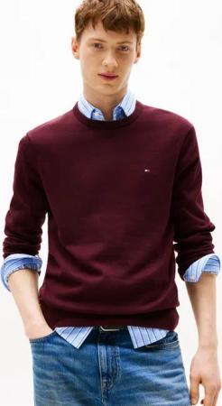 Tommy Hilfiger Rundhalspullover ESSENTIAL COTTON CREW NECK 100% Baumwolle Crewneck Regular Fit Premium Mode