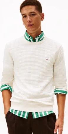 Tommy Hilfiger Rundhalspullover "SEASONAL STRUCTURE" mit Struktur, Rundhals, regular fit