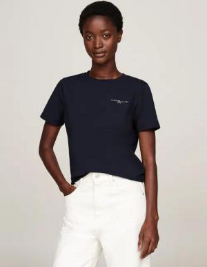 Tommy Hilfiger Rundhalsshirt 1985 REG MINI CORP LOGO C-NK SS mit Tommy Hilfiger Logoschriftzug und Bestickung