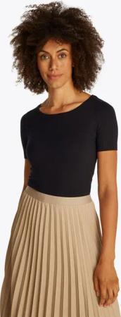 Tommy Hilfiger Rundhalsshirt SLIM 5X2 RIB O-NK SS mit dezenter Tommy Hilfiger Logostickerei