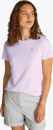 Tommy Hilfiger Rundhalsshirt "SLUB REG C-NK SS" mit Flammgarn-Struktur, mit Logostickerei