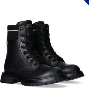 Tommy Hilfiger Schnürboots Biker Boots, Winterboots mit Blockabsatz