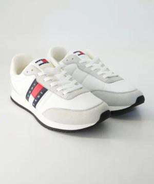 Tommy Hilfiger Schuhe - Em0Em01709Ybl Leder und Textil (Weiß, Gr. 42)