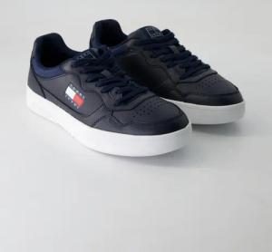 Tommy Hilfiger Schuhe - (New) TJM Cupsole Leather ESS Leder (Blau, Gr. 45)