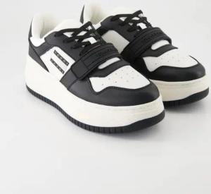 Tommy Hilfiger Schuhe - TJW Retro Basket Leder und Textil (Schwarz, Gr. 42)