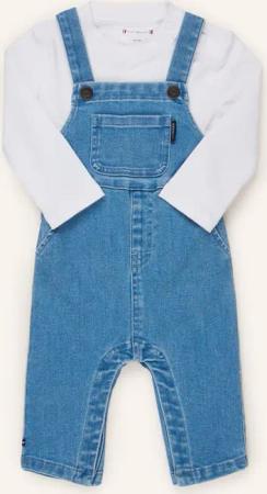 TOMMY HILFIGER Set: Jeans-Latzhose und Longsleeve