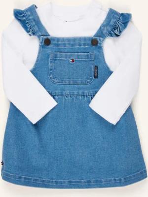 TOMMY HILFIGER Set: Jeans-Latzkleid und Longsleeve