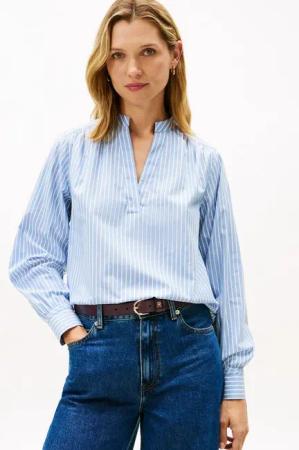 Tommy Hilfiger Shirtbluse POPLIN V-NK BLOUSE