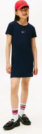 Tommy Hilfiger Shirtkleid "STRAIGHT PUNTO DRESS S/S" Ohne Tasche Kinder bis 16 Jahre