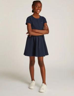 Tommy Hilfiger Skaterkleid OTTOMAN SKATER DRESS SS mit Logostickerei