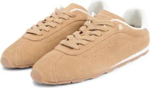 Tommy Hilfiger Sneaker "TH BELLA LOW RUNNER SUEDE" Halbschuh, Schnürer, Freizeitschuh mit kontrastfarbenem Fersenbesatz