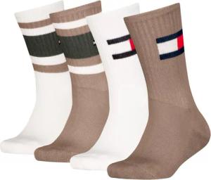 Tommy Hilfiger Socken TH KIDS SOCK 4P FLAG & SPORT STRIPE ECOM (4 Paar) mit verstärkten Fersenbereichen
