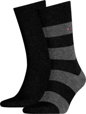 Tommy Hilfiger Socken TH MEN RUGBY SOCK 2P (2-Paar, 2 Paar) mit Rippenstrickbündchen, atmungsaktiv
