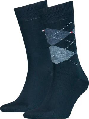 Tommy Hilfiger Socken TH MEN SOCK CHECK 2P (2-Paar, 2 Paar) mit klassischem Argyle-Design