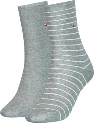Tommy Hilfiger Socken TH WOMEN SOCK 2P SMALL STRIPE (2-Paar, 2 Paar) mit schmalem Rippenbündchen, meliert, gestreift