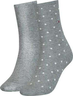 Tommy Hilfiger Socken TH WOMEN SOCK DOT 2P (2-Paar, 2 Paar) mit feinem Rippenbündchen und Logostickerei